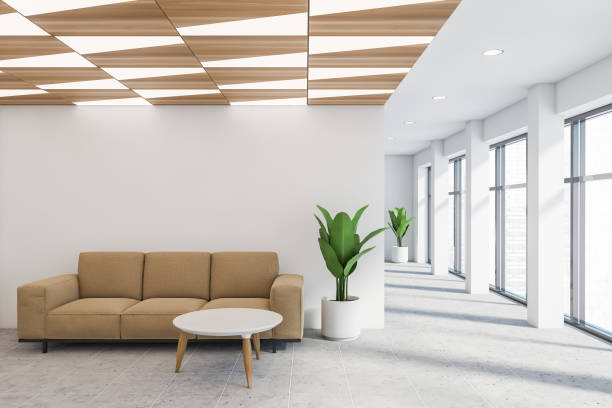 istock White office waiting room with beige sofa 1222541215