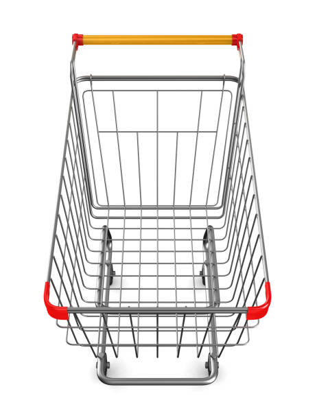 istock shopping cart on white background. Isolated 3D illustration 1222543949