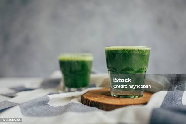 Green Detox Juice Stock Photo - Download Image Now - Smoothie, Green Color, Juice - Drink