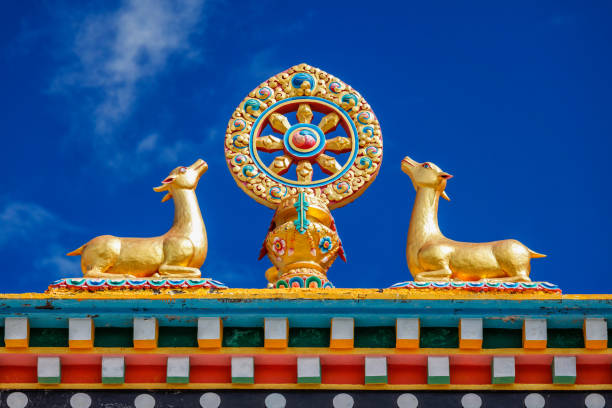 istock Buddhist Wheel of the Law 1222557177