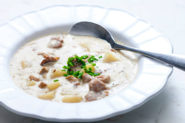 istock creamy potato soup with mushrooms 1222559192