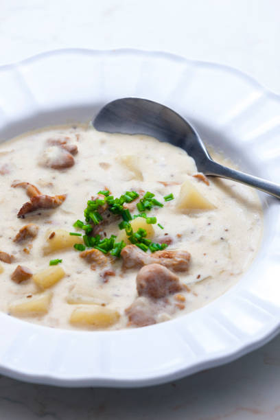 istock creamy potato soup with mushrooms 1222559212