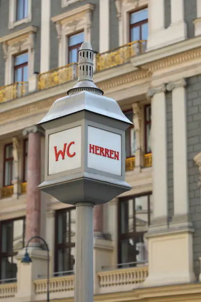 Photo of Sign of men's (herren) WC on Vienna's Graben Street, Vienna (Wien), Austria (Österreich)