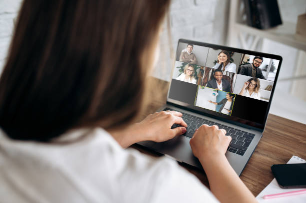 istock video conference business colleague comminacation online freelancer distant work laptop man woman 1222560501
