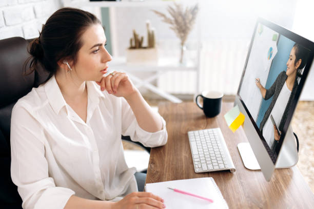 istock video conference business colleague comminacation online freelancer distant work computer woman education online learning 1222560838