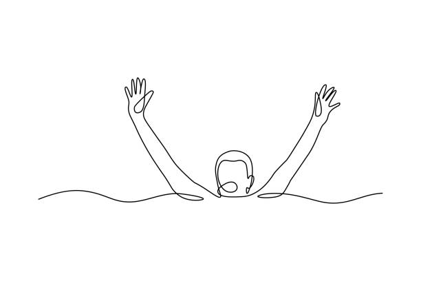 ilustrações, clipart, desenhos animados e ícones de homem afogado - floating on water illustrations