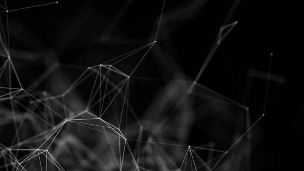 istock abstract background lines and dots white on a black background technological network background 1222562195