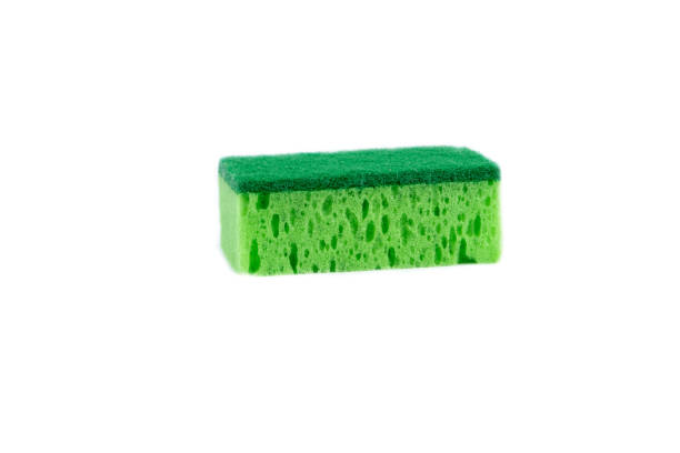 istock Multi-colored sponges for dishes Isolated on a white background. Copy space 1222562282