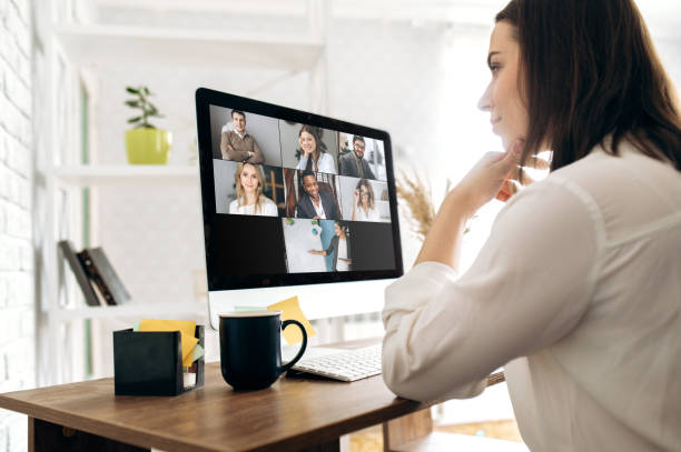 istock video conference business colleague comminacation online freelancer distant work computer man woman 1222563434