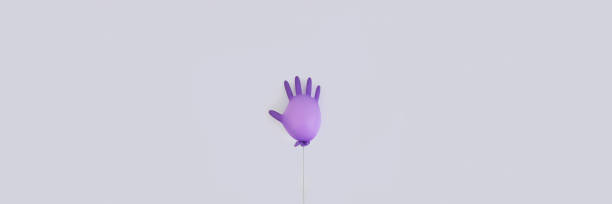 istock Purple protective medical glove 1222566678