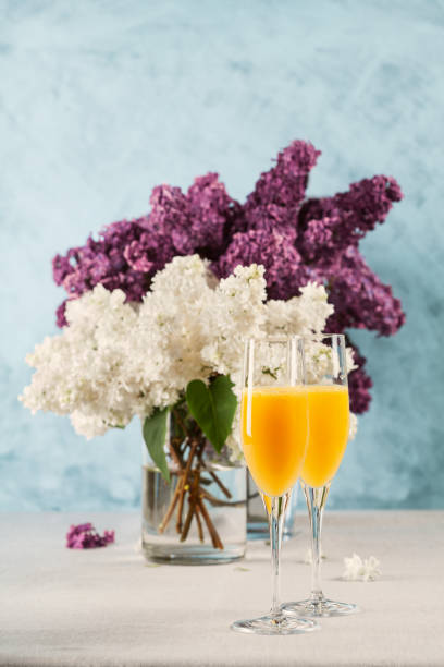 istock Two glasses of mimosa cocktail 1222567665