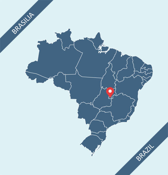 ilustraciones, imágenes clip art, dibujos animados e iconos de stock de mapa de brasil - brazil map rio de janeiro sao paulo
