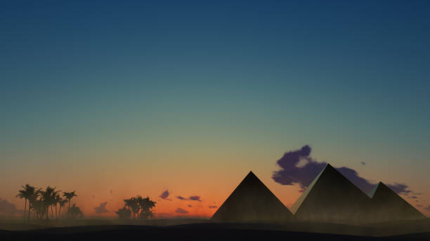 istock Pyramids Scene in the Desert 1222571047