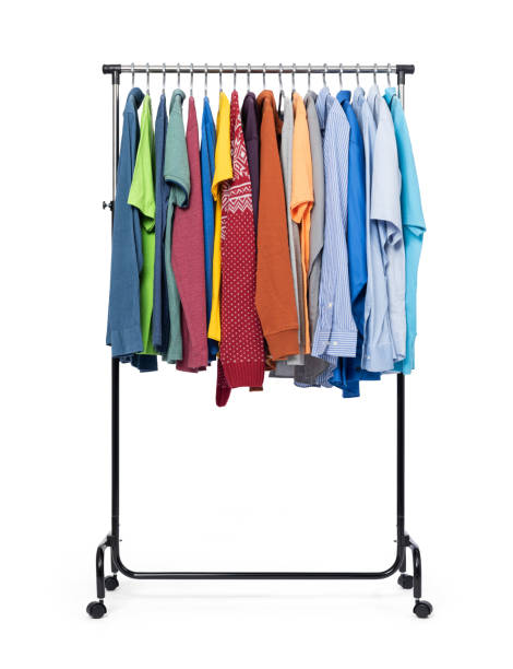 istock Mobile rack with casual clothes isolated on white background. File contains a path to isolation 1222574053