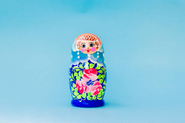 Matryoshka Dolls isolated on a white background. Russian Wooden Doll Souvenir. Russian nesting dolls, stacking dolls.