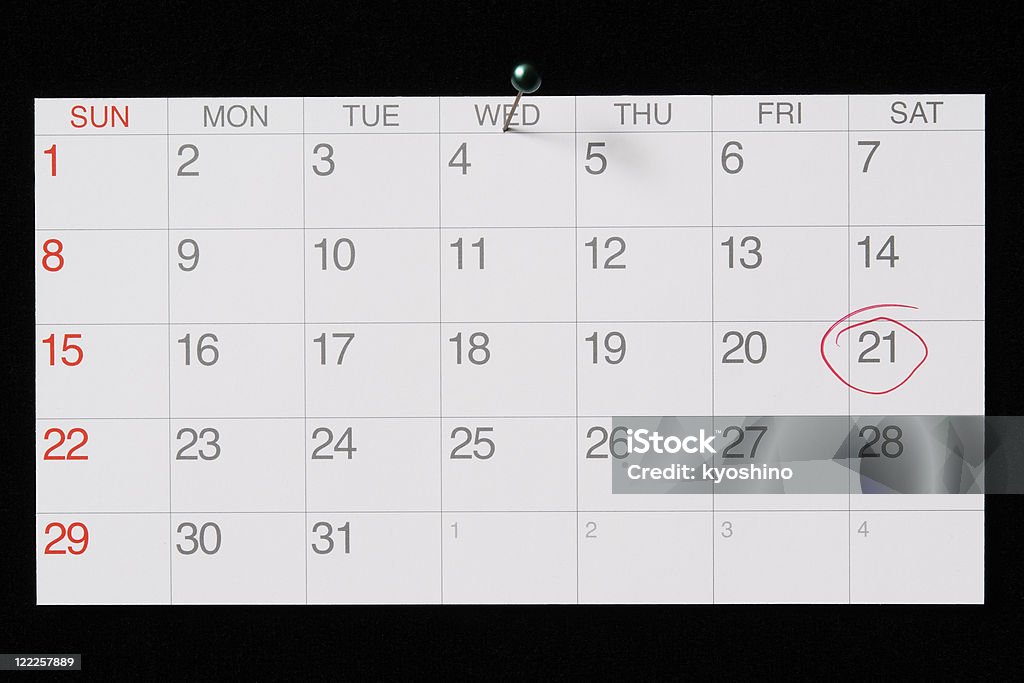 プッシュピンのカレンダー - あこがれのロイヤリティフリーストックフォト
