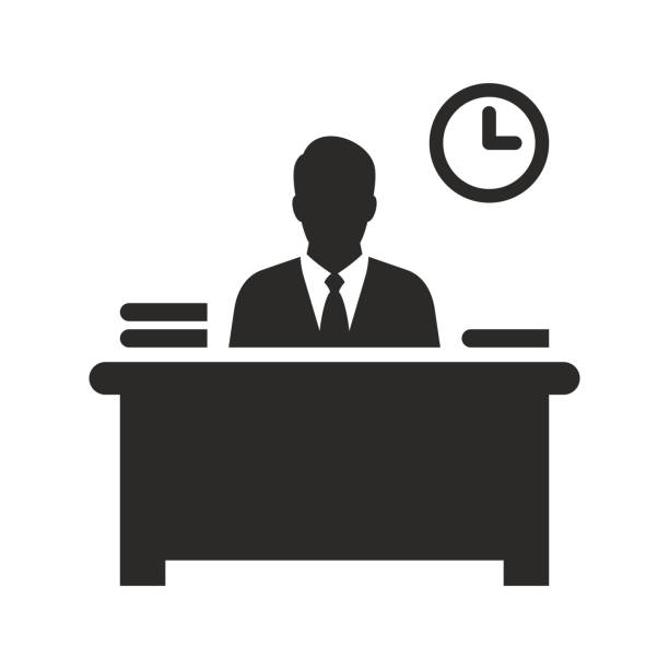 Office worker icon. Vector icon isolated on white background. school principal stock illustrations