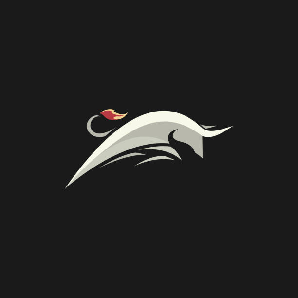 Modern Abstract Bull With Fire Tail Logo Template Download with the EPS file for any editable or scalable needs dangerous steak stock illustrations