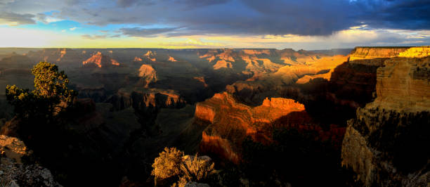 istock Dramatic sunset at Grand Canyon south rim, Panorama 1222581961