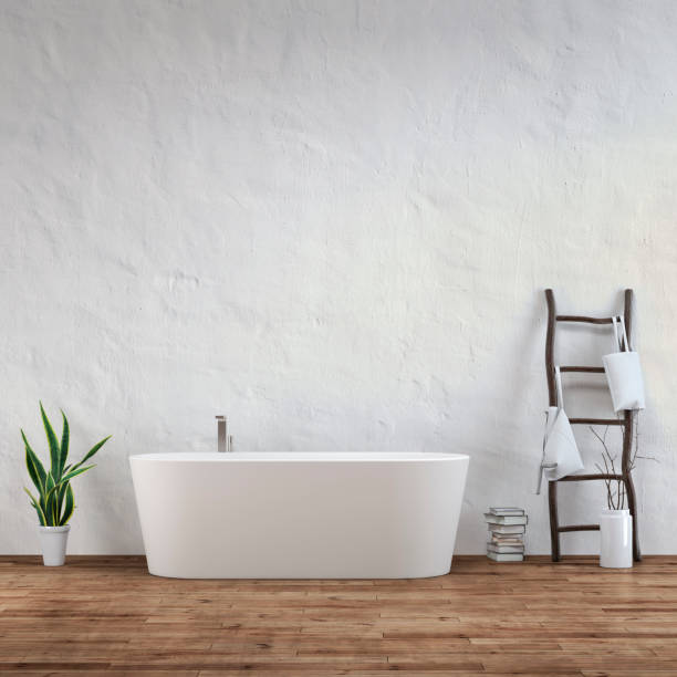 istock Bathroom interior with decoration - ruined wall 1222582848