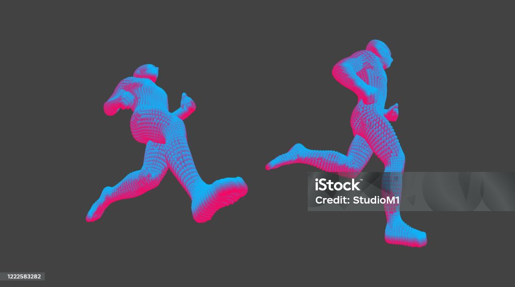 Running Man Or Marathon Runner 3d Human Body Model Design For Sport ...