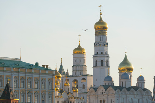 Moscow Kremlin, Russia. View of the Kremlin from the Cathedral of Christ the Savior in Moscow