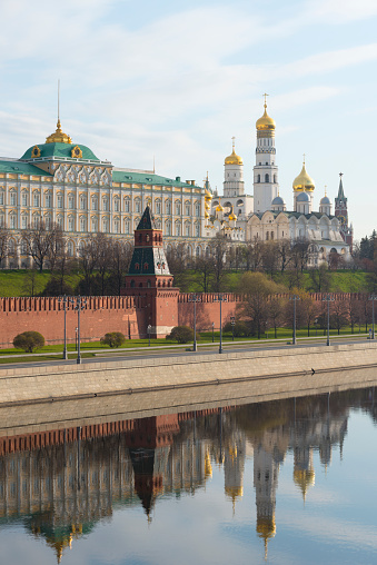 The Moscow Kremlin from the embankment. The center of Moscow, the capital of the Russian Federation.