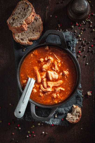 istock Tripe soup made of vegetables and red peppers 1222585674