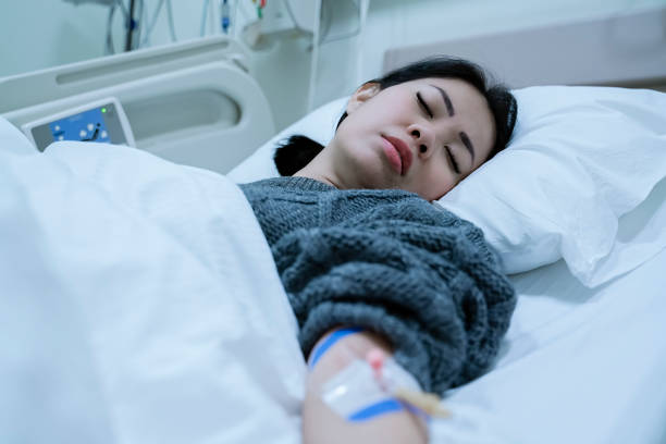 istock Having an iv drip at hospital on Covid-19 1222586217