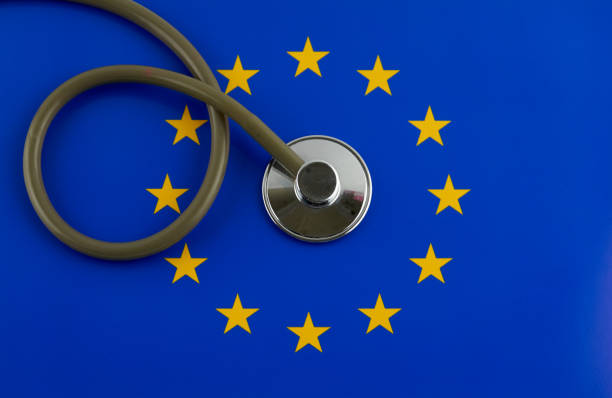 istock Stethoscope on EU flag 1222587188