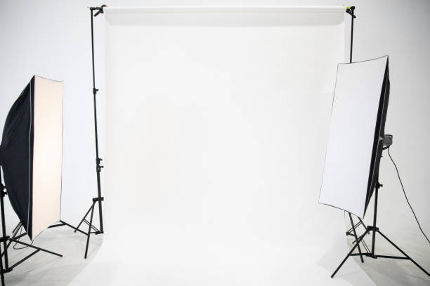 istock Studio is empty of the photographer with professional lighting. 1222588839