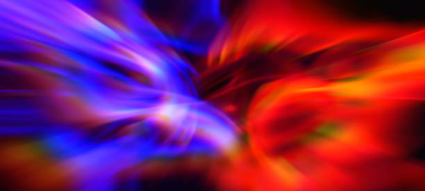 wave colorful prism pattern abstract exploding flame and ice, water morphing smoke fire rainbow background vitality vibrant futuristic shape blurred red blue yellow purple texture - glowing hot imagens e fotografias de stock