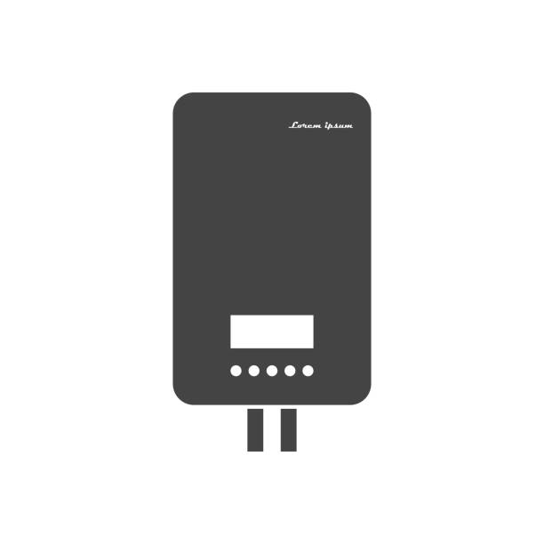 Water boiler vector icon on white isolated background. Water boiler vector icon on white isolated background. Layers grouped for easy editing illustration. For your design. bathroom geyser stock illustrations
