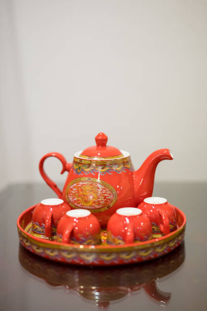 istock Teapot and cups for Chinese wedding tea ceremony 1222595897