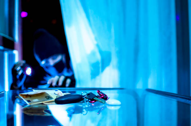 istock House thief at night in an inhabited 1222597699