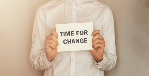 istock Time for Change Concept with Alarm Clock and Note with Word Change. Isolated on White. 1222599076