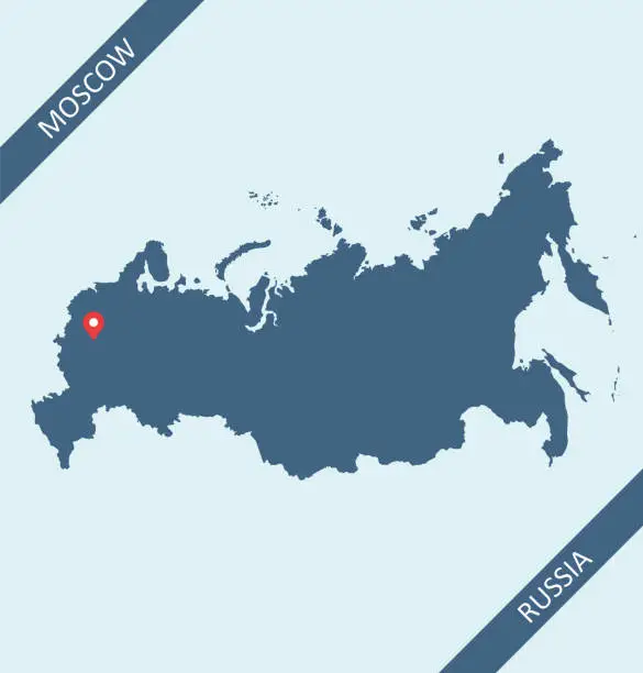 Vector illustration of Russia map