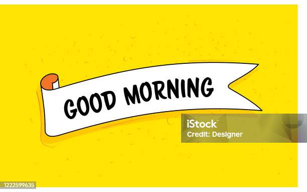 Vetores de Banner De Fita Da Moda Com Texto Bom Dia Design De Estilo Retrô e mais imagens de Amarelo - iStock Vetores de Banner De Fita Da Moda Com Texto Bom Dia Design De Estilo Retrô e mais imagens de Amarelo - iStock