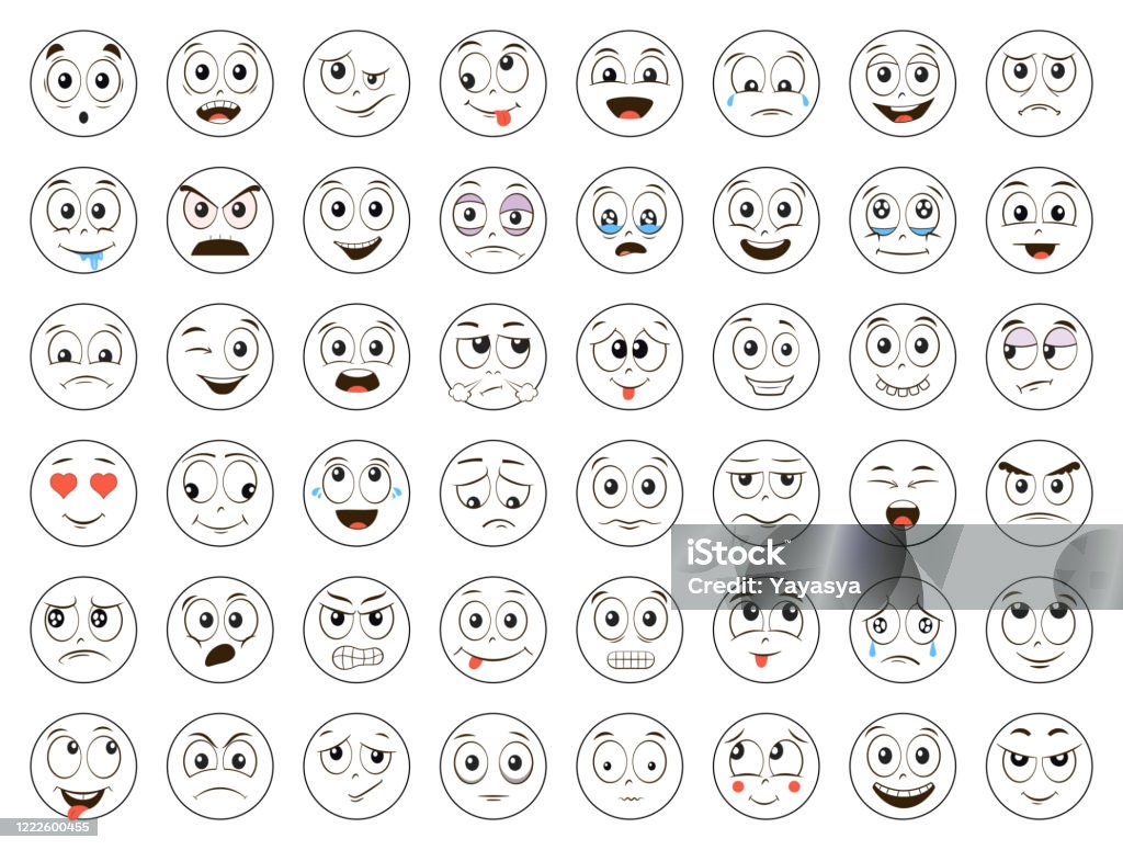 Tập Hợp Biểu Tượng Cảm Xúc Emoji Bộ Khuôn Mặt Hoạt Hình Tức Giận ...