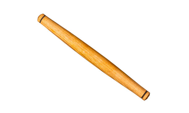 istock Wooden rolling pin on a white background 1222601119