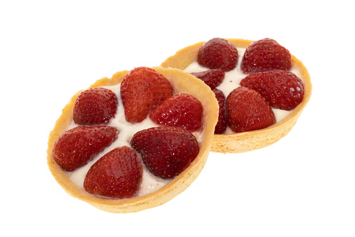 Strawberry tart cakes - white background