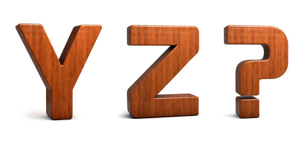 деревянный алфавит y, q, ?, 3d деревянная купель изолирована на белом фоне - letter y alphabet wood typescript стоковые фото и изображения