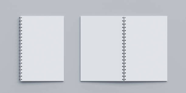 istock Open and closed blank note book on white desk copy space empty blank to add your content 3d render illustration 1222606275