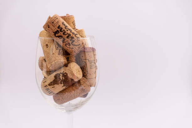 istock Wine glass bowl filled with cork 1222609144