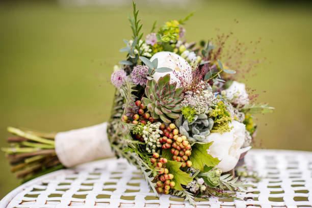 istock wedding bouquet made from green succulent plants 1222609461
