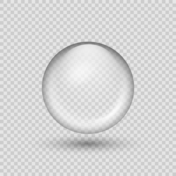 Translucent sphere with shadow on transparent background. Vector illustration. Translucent sphere with shadow on transparent background. Vector illustration. Eps 10. water thinking bubble drop stock illustrations