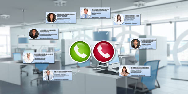 istock Virtual meeting in modern premises 1222614628