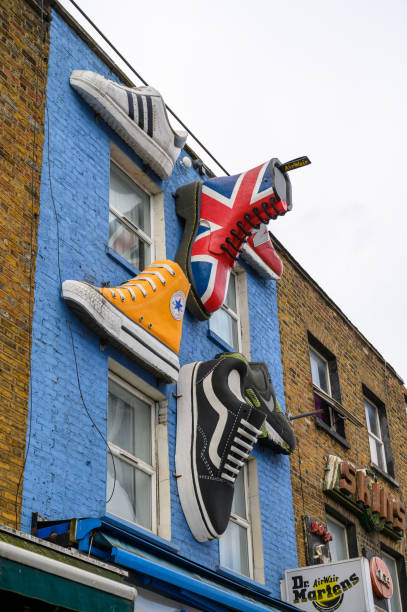 LONDON - SEPTEMBER 30, 2019: Three dimensional artwork on shop front on Camden High Street