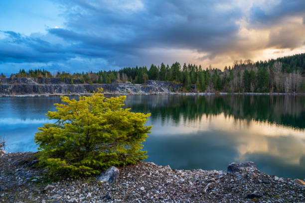 Abandoned limestone quarry in Shawnigan Lake,BC.