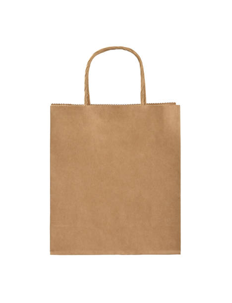 istock Brown paper shopping bag isolated on white 1222623355